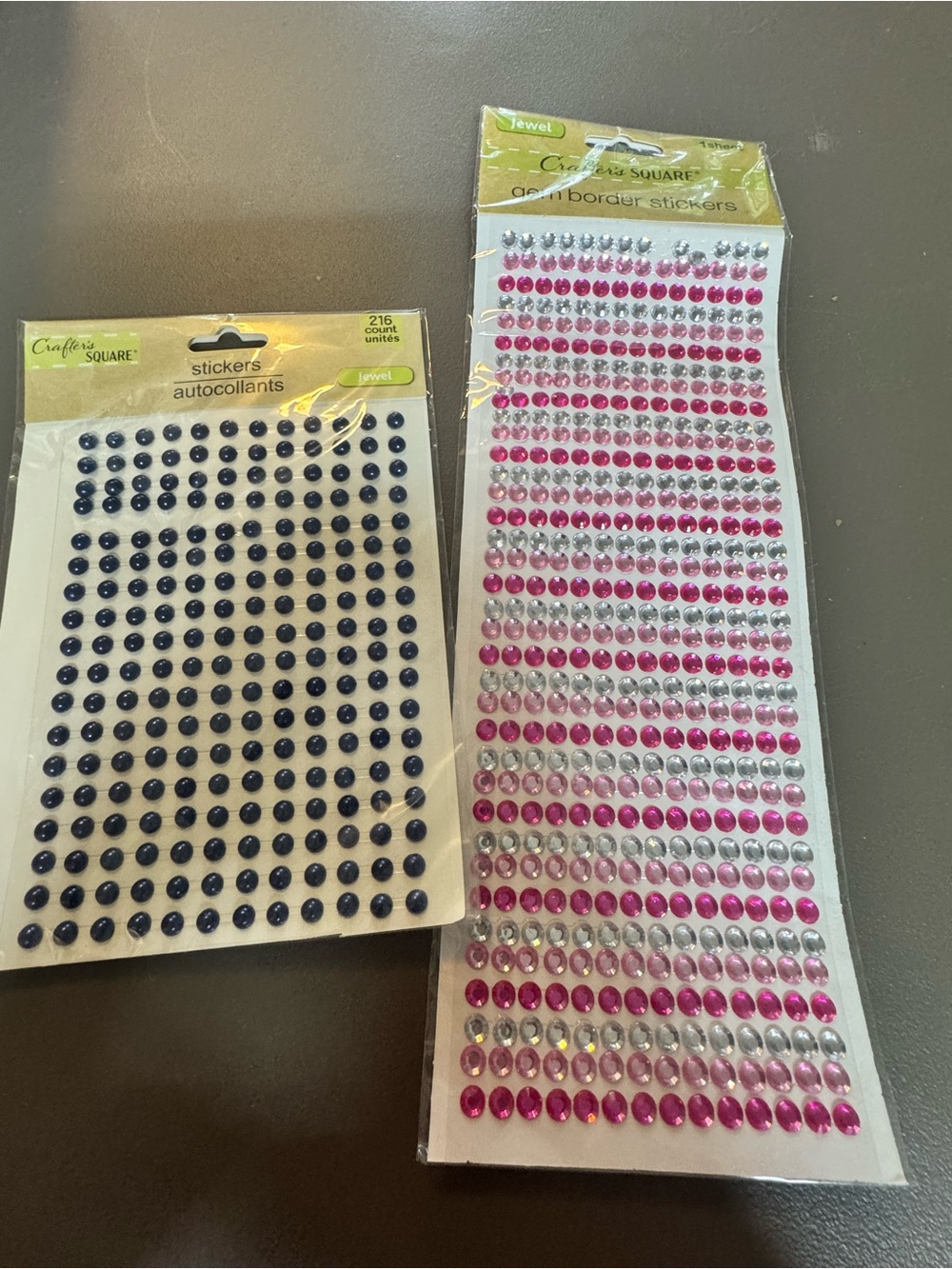 Crafter's Square Pink & Navy Adhesive Jewel Stickers - 2 Pack